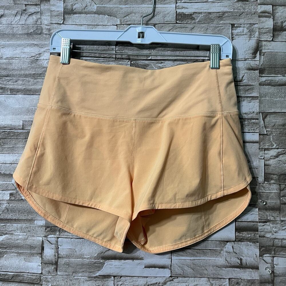 Lululemon Speed Up Shorts Mid Rise 4" Sunset Orange Athletic Athleisure Women 6